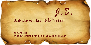 Jakabovits Dániel névjegykártya